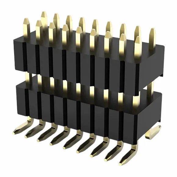 1.27x2.54 मिमी पिन हेडर डबल रो डबल प्लास्टिक एसएमटी