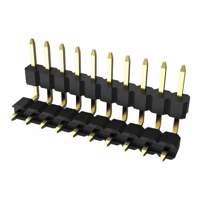 2.0 मिमी पिन हेडर सिंगल रो डबल स्पेसर राइट एंगल डिप