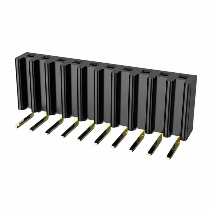 2.54 मिमी महिला हेडर सिंगल रो राइट एंगल डिप यू टाइप